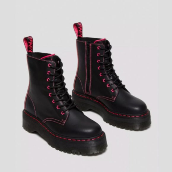 DR. MARTENS JADON II BOOT NEON STAR LEATHER PLATFORMS MSRP$250 RARE Clash Pink - Picture 2 of 12